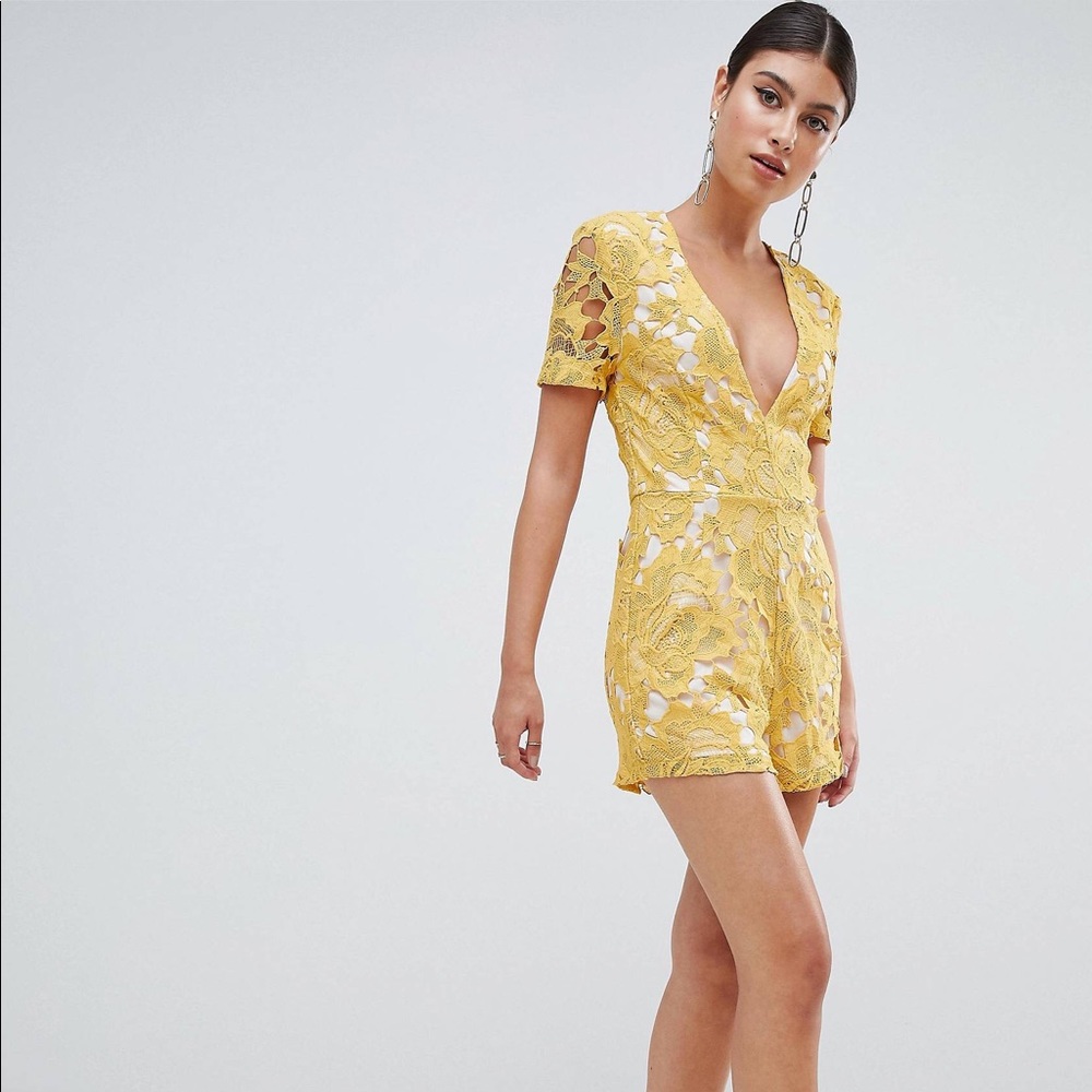 Misguided Plunge Lace Romper
